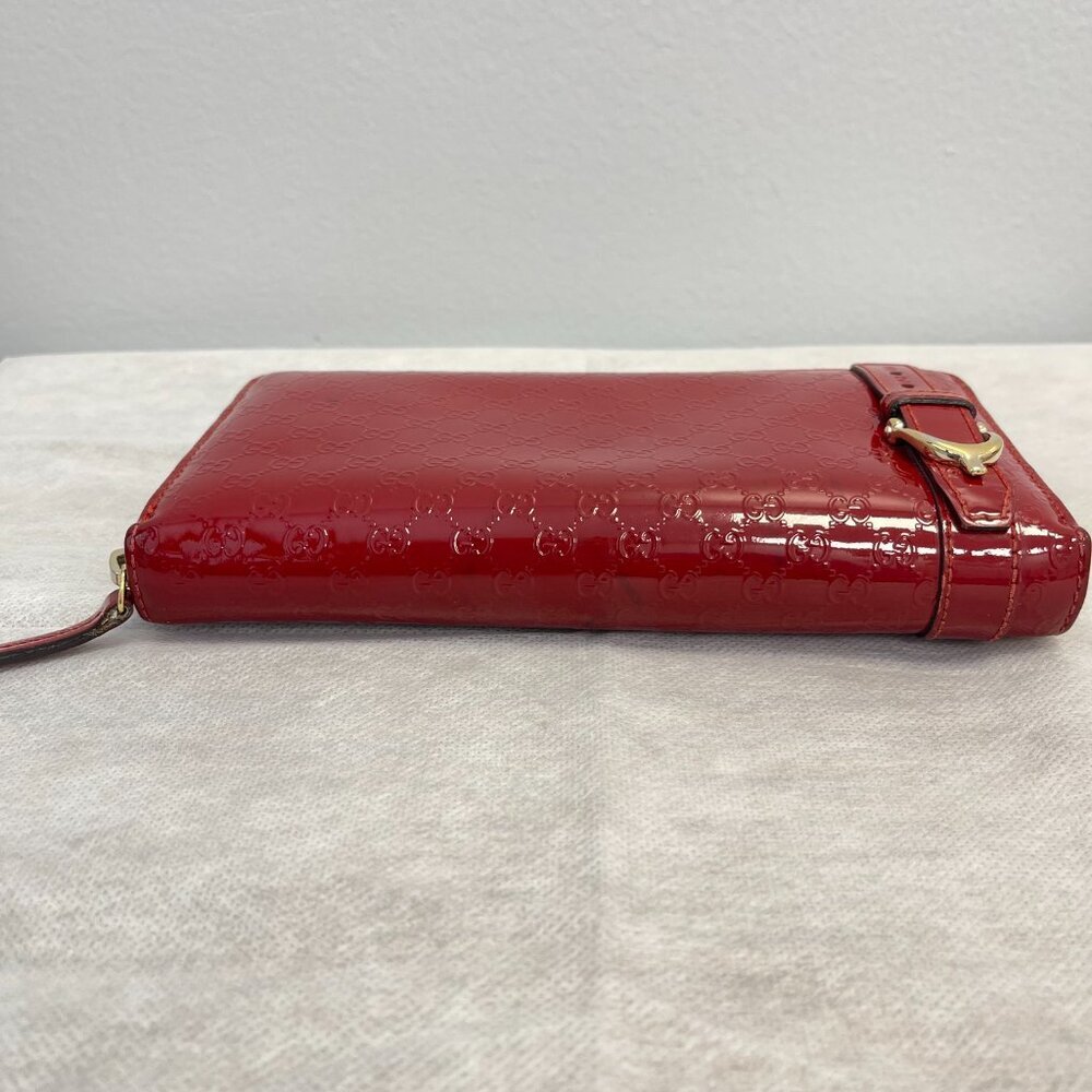Gucci Microguccissima Zippy Long Wallet in Red Patent Leather - Preowned - Picture 6 of 12